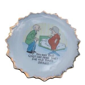 Pregnant Granny Novelty Dish ArtMark Japan 7 1/4” Plate